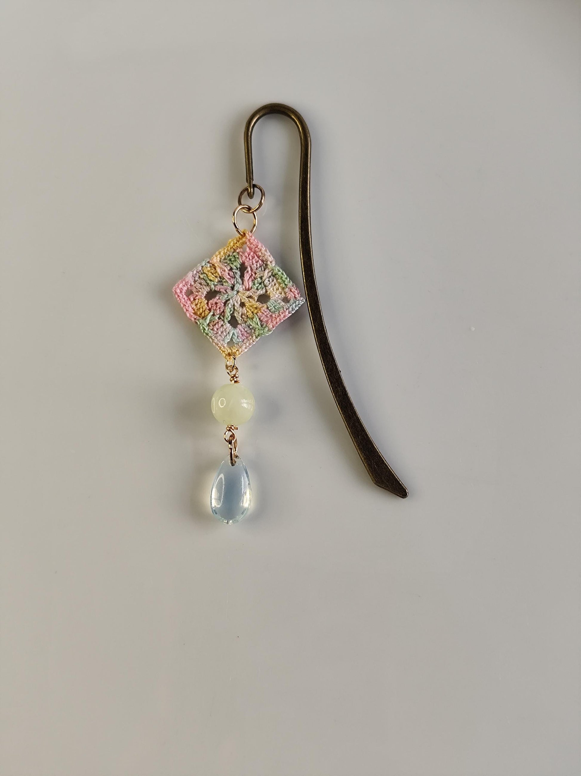 Granny Square Crochet Bookmark | Micro Crochet Book Lover Gift | Handmade Floral Bookmark | Boho Reading Accessory