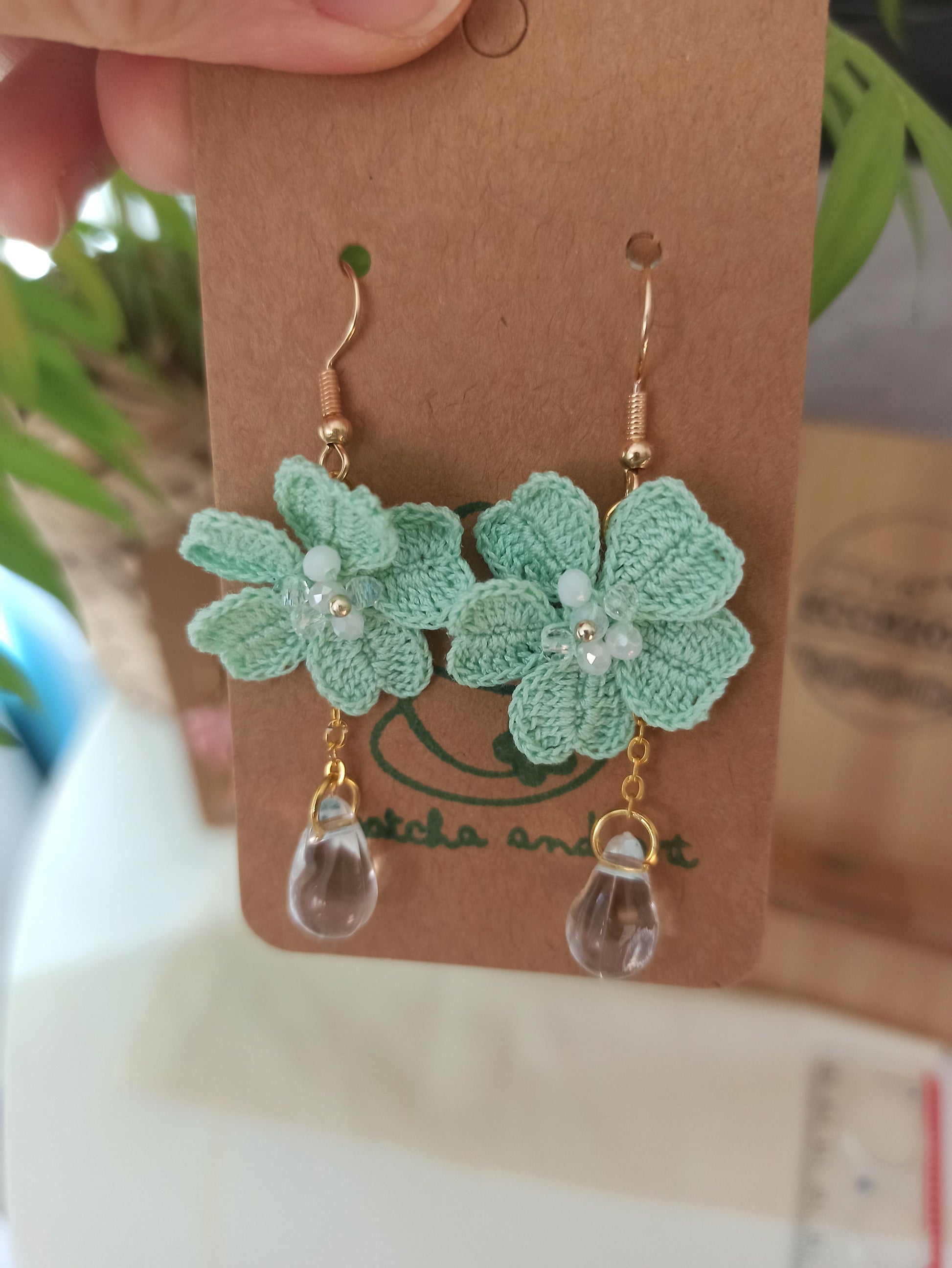 Micro Crochet Cherry Blossom Sakura Earrings | Handmade Floral Boho Jewelry | Dainty Spring Accessory | Gift for Her