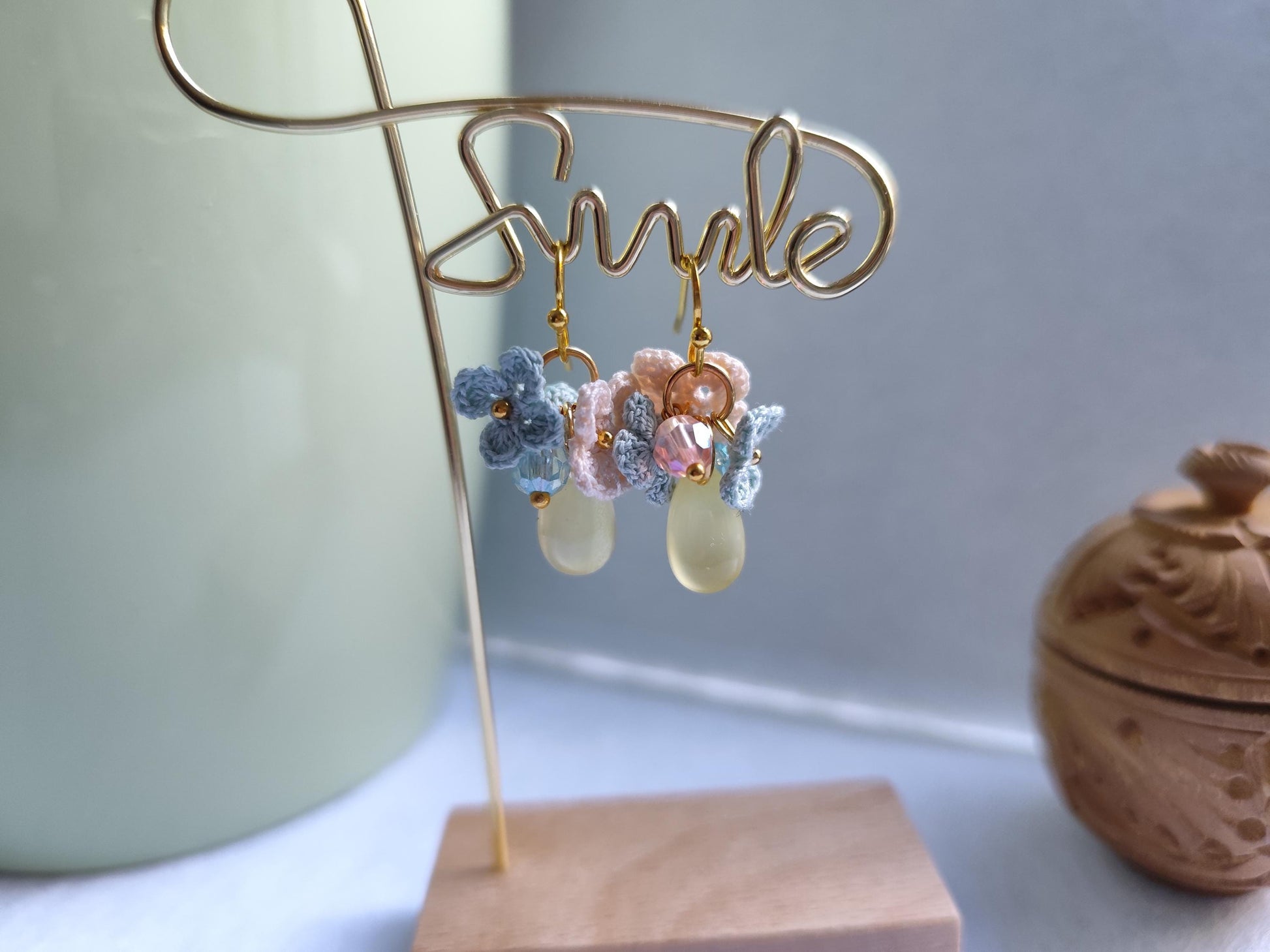 Pastel Micro Crocheted Earrings | Dainty Small Flower Drops