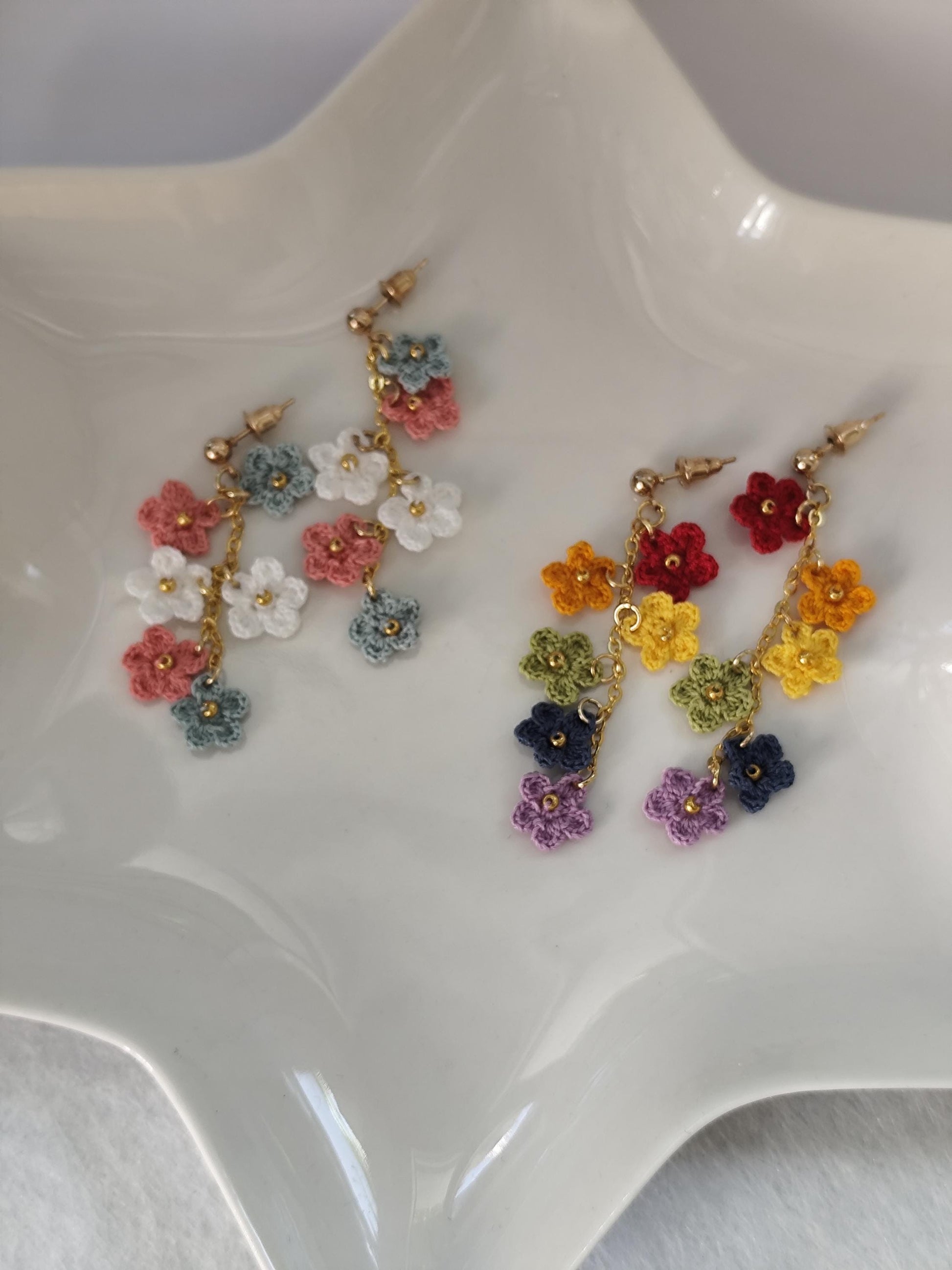 LGBTQ | Handmade colourful crochet flower earrings | fun gift idea | personalized gift | summer flower earrings