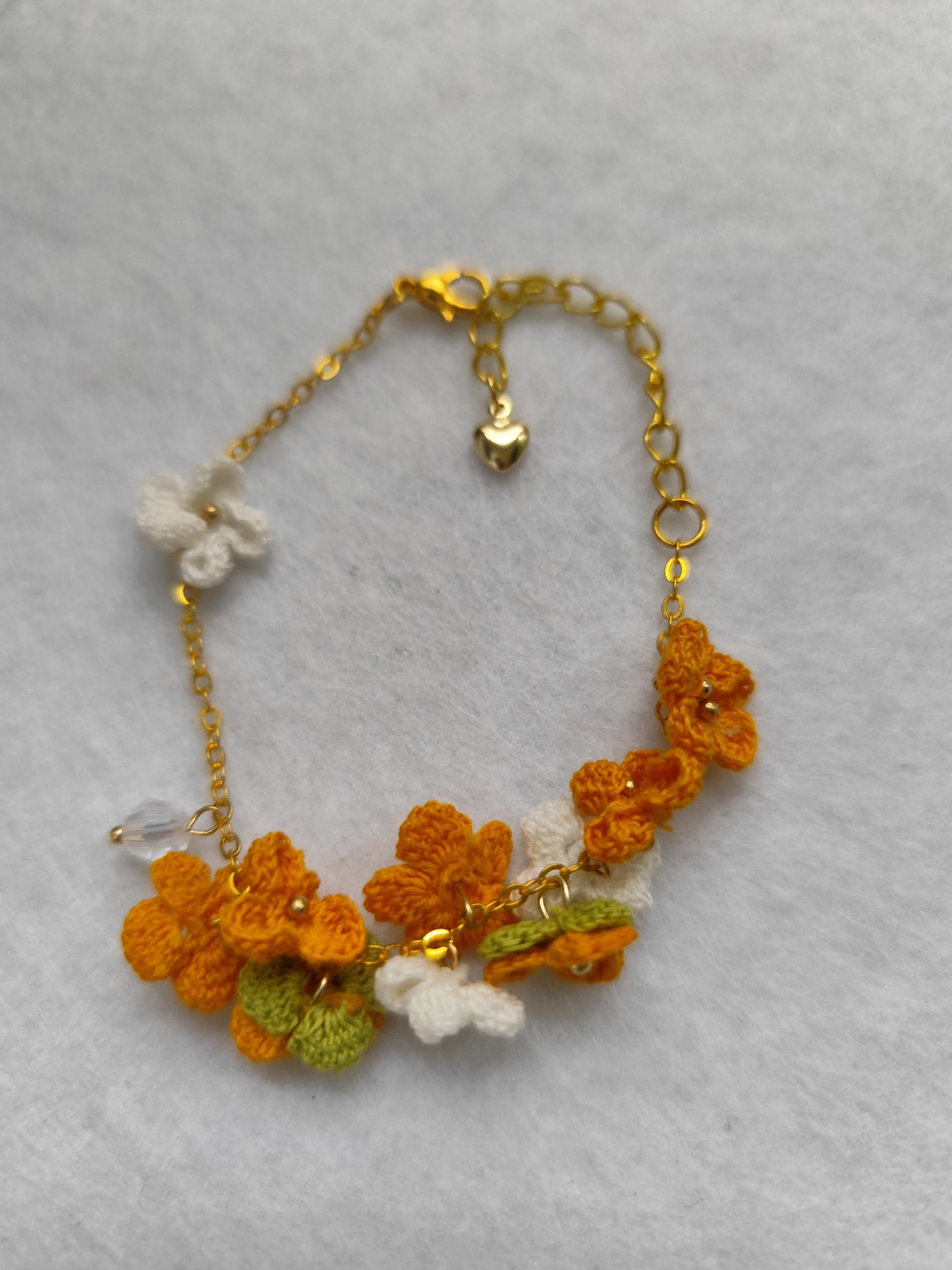 Micro Crochet Small Flower Bracelet | Handmade Floral Jewelry | Unique Gift | Valentine's Day | Spring vibe | summer jewelry