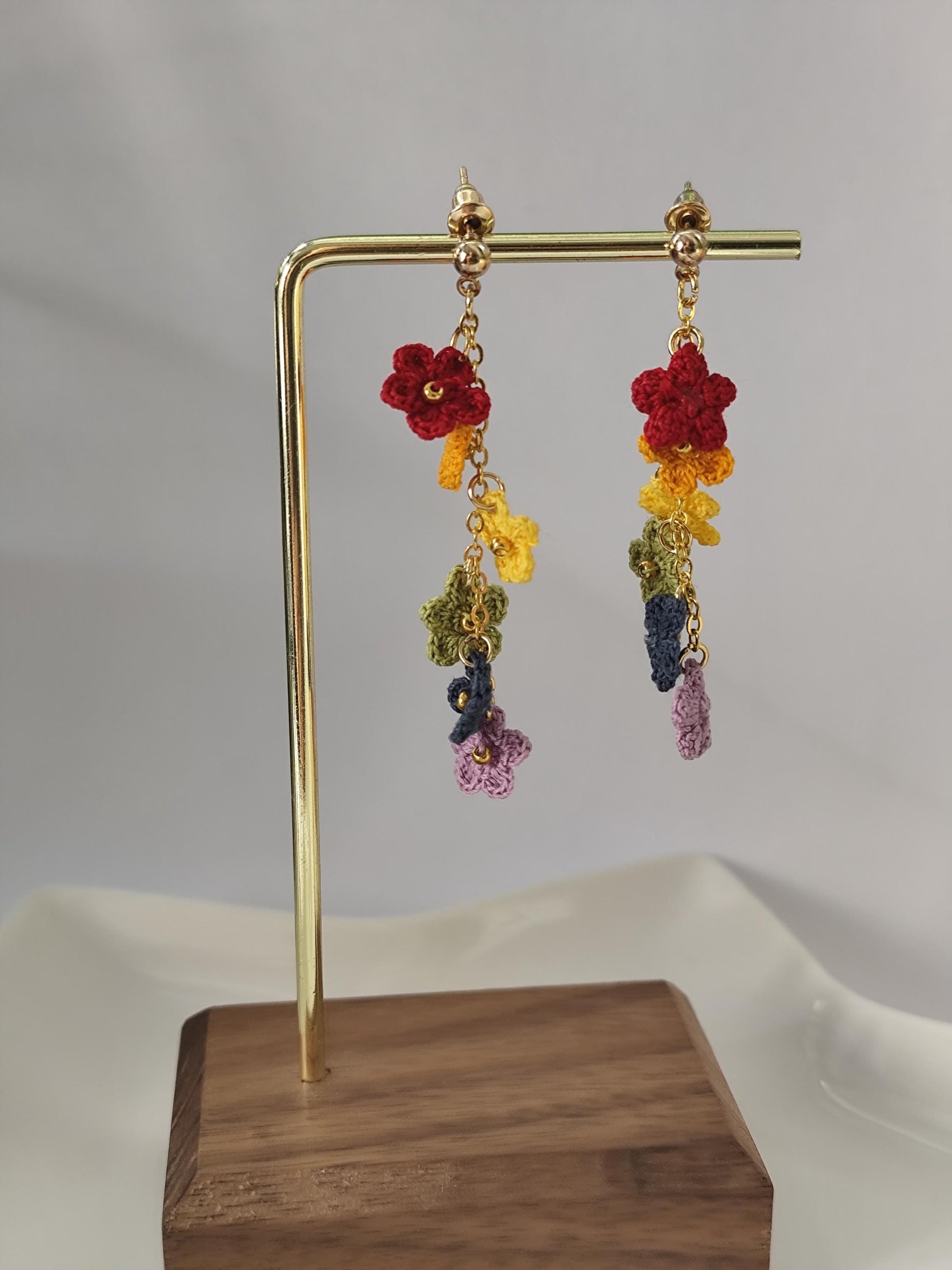 LGBTQ | Handmade colourful crochet flower earrings | fun gift idea | personalized gift | summer flower earrings