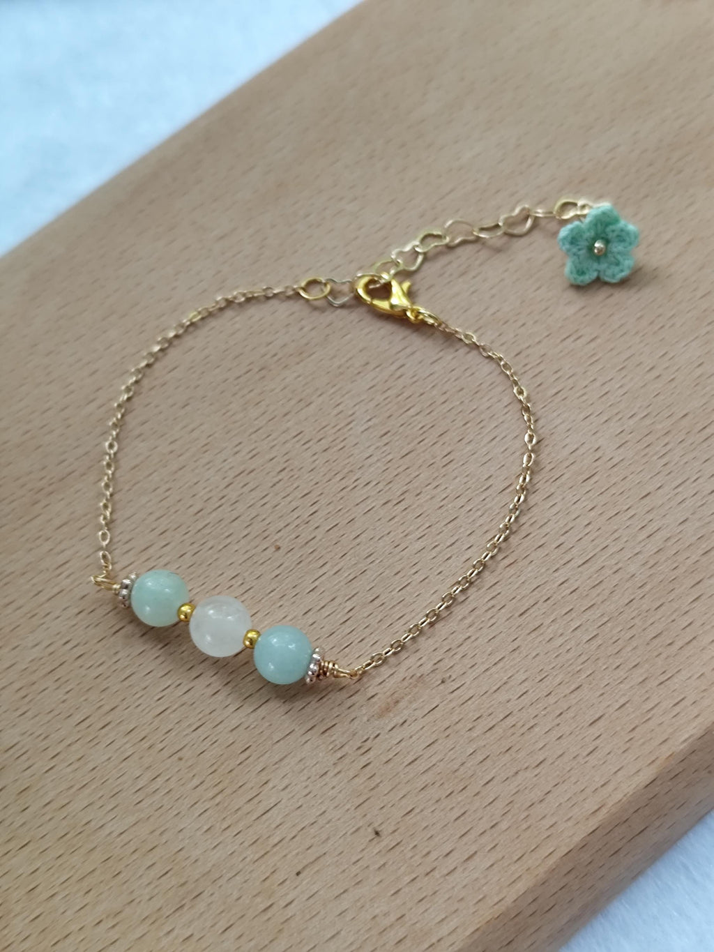 Seraphina | Handmade minimalist gemstone micro crochet bracelet | elegant | dainty
