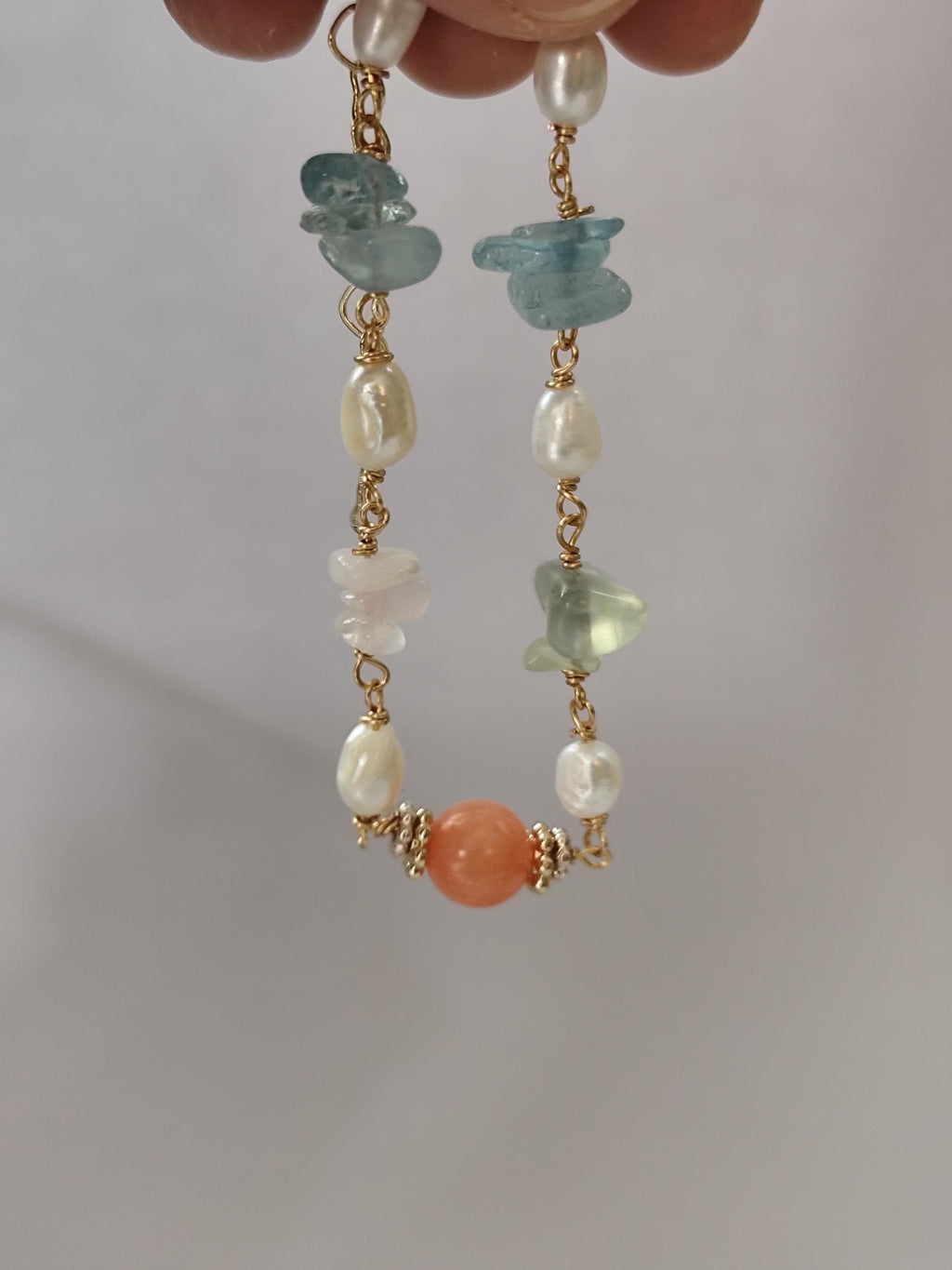 freshwater pearl and gemstone bracelet | summer jewelry| elegant