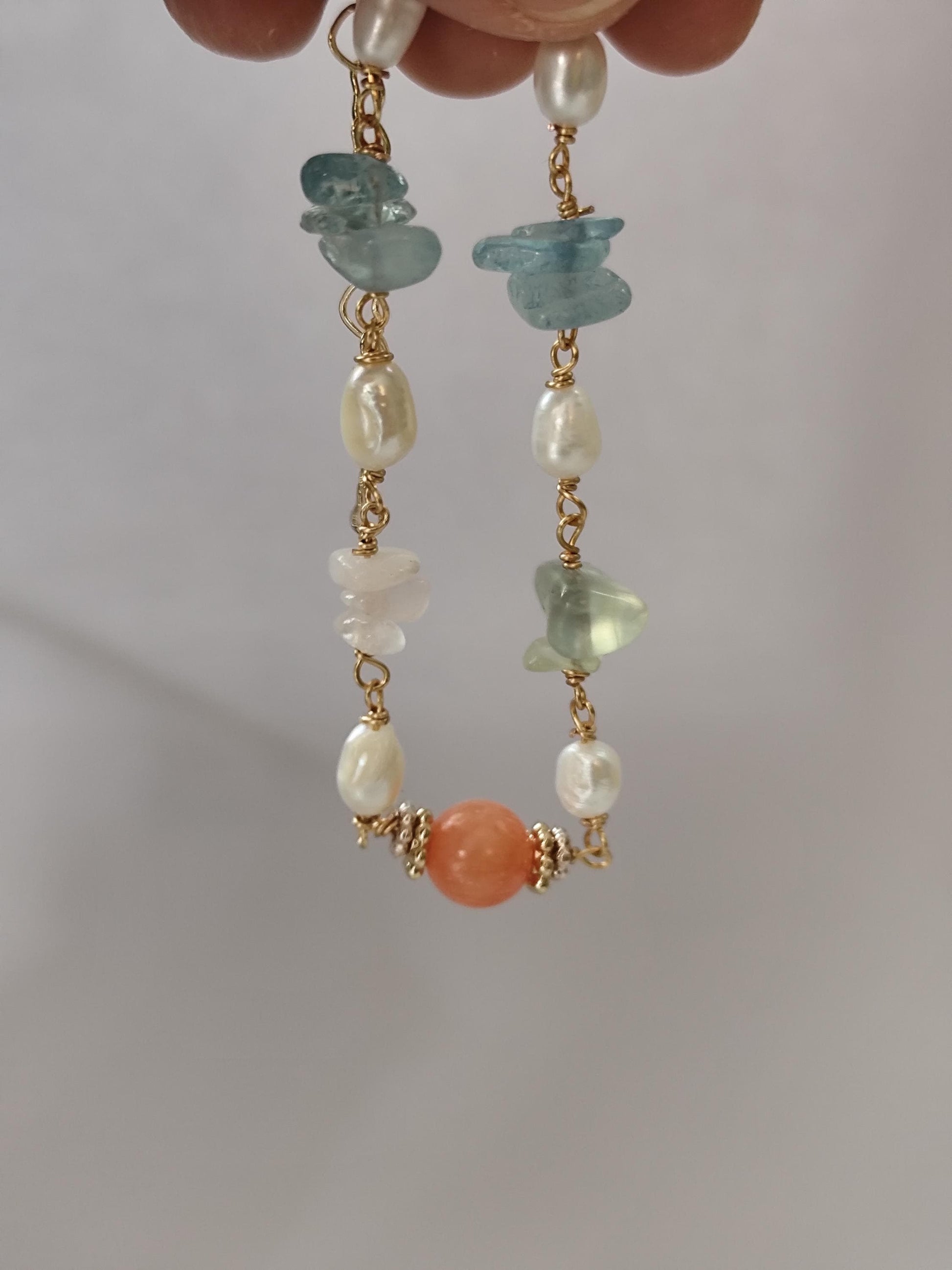 freshwater pearl and gemstone bracelet | summer jewelry| elegant