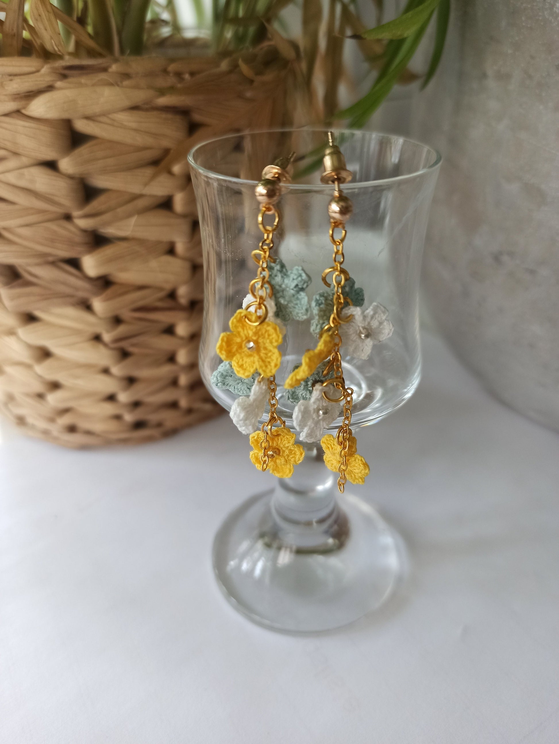 Handmade Colorful Crochet Floral Earrings | Personalized Picks for Every Outfit | Fun Gift Idea | personalized gift | summer flower earrings