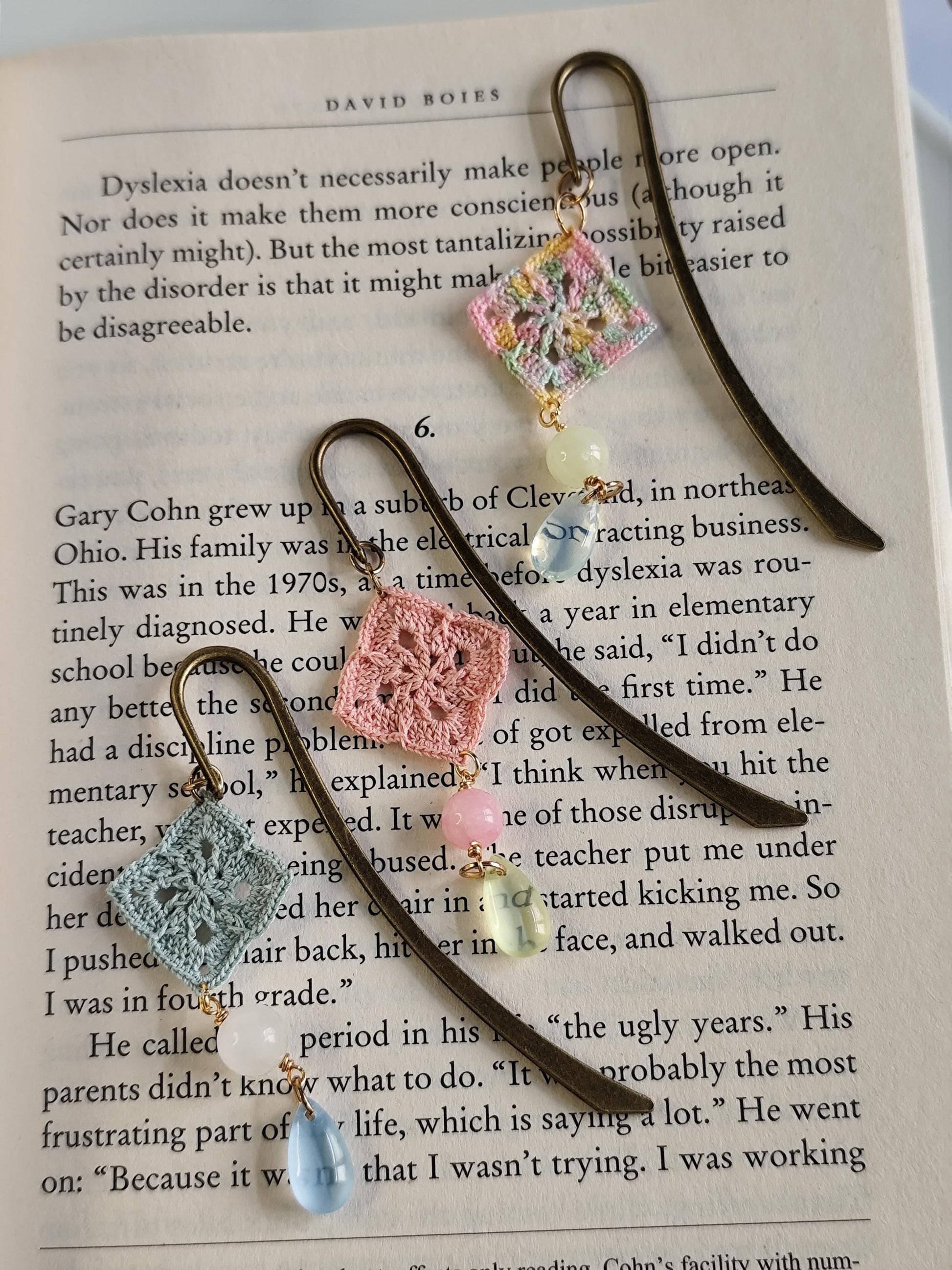 Granny Square Crochet Bookmark | Micro Crochet Book Lover Gift | Handmade Floral Bookmark | Boho Reading Accessory