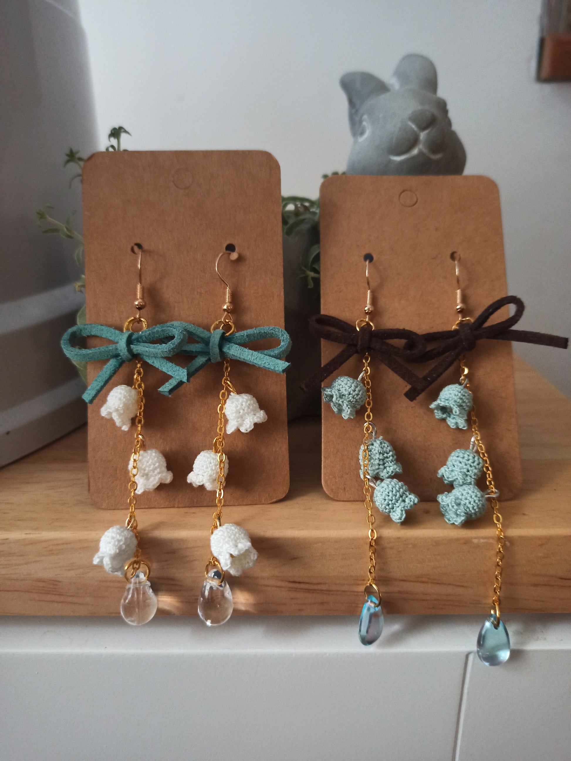 Lily of the Valley Earrings | Micro Crochet Flower Jewelry