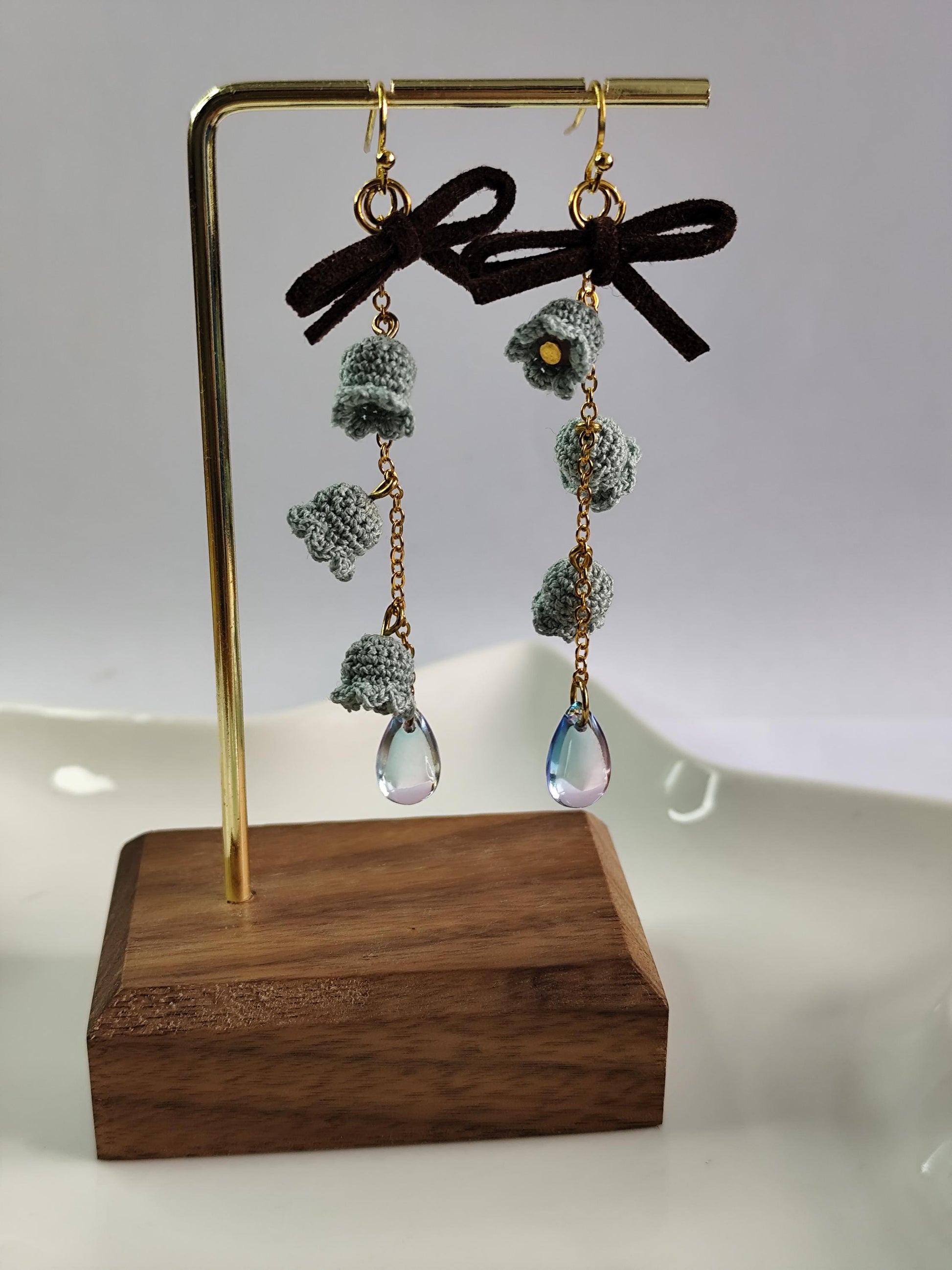 Lily of the Valley Earrings | Micro Crochet Flower Jewelry