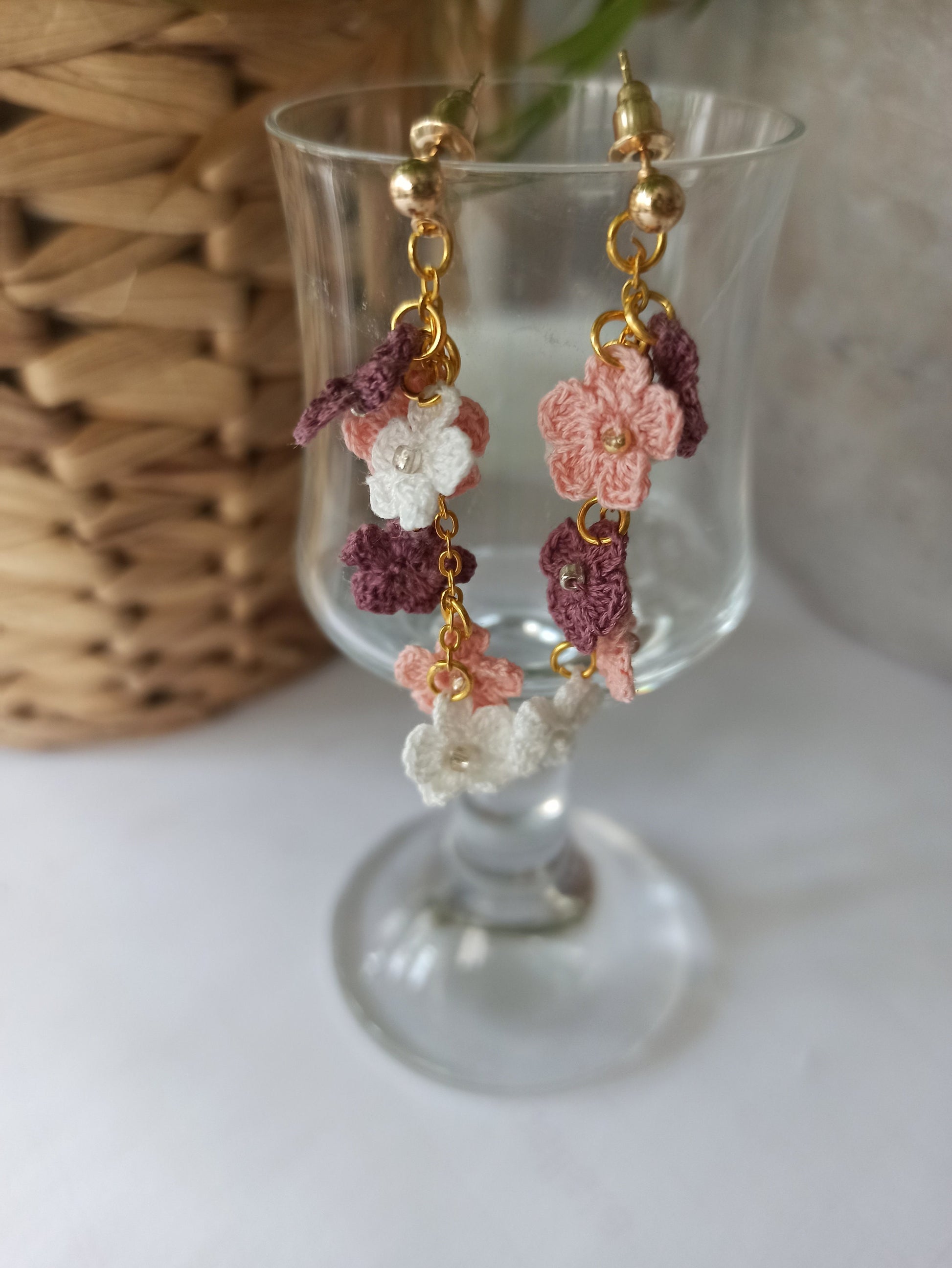 Handmade Colorful Crochet Floral Earrings | Personalized Picks for Every Outfit | Fun Gift Idea | personalized gift | summer flower earrings