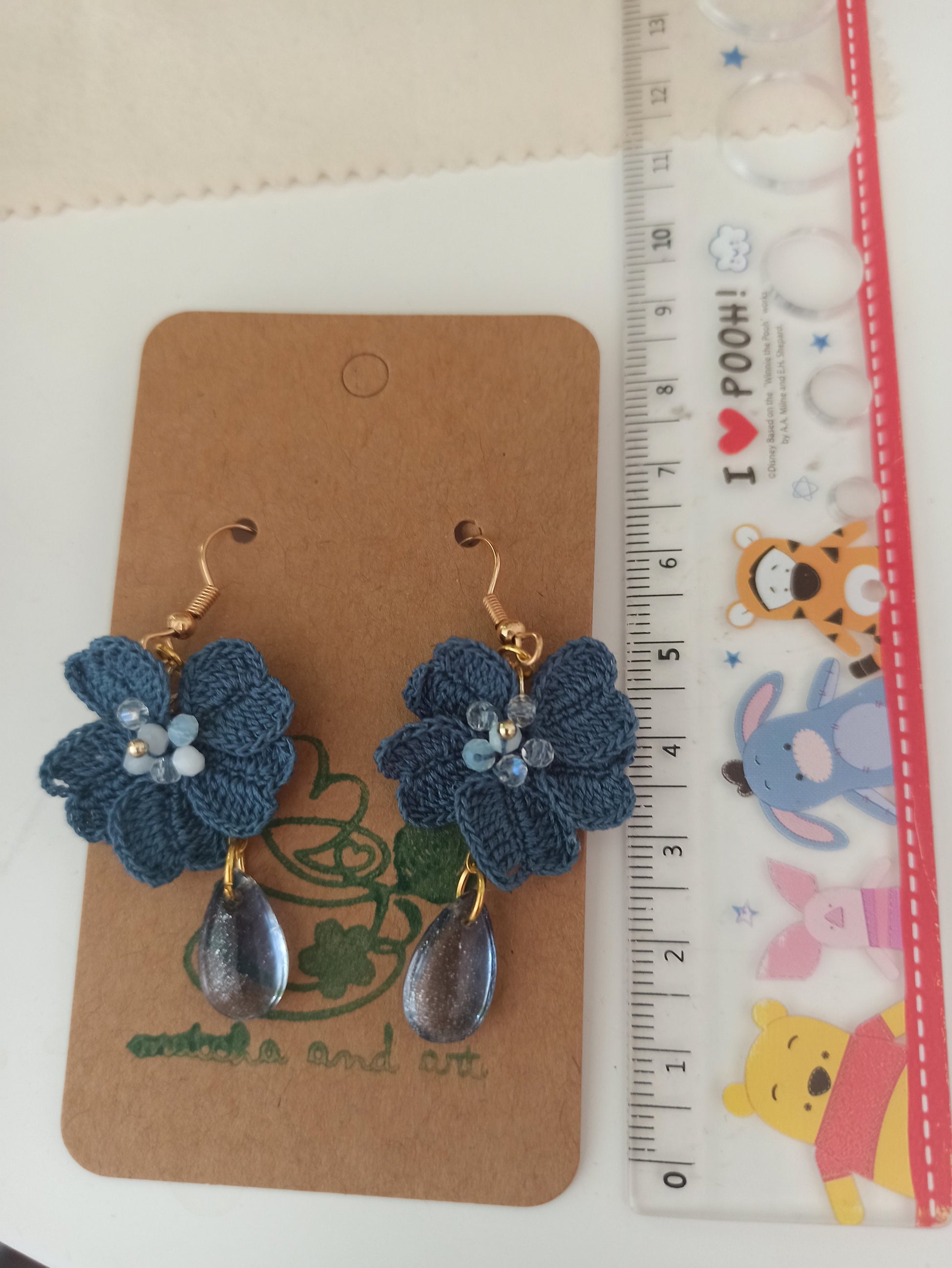 Micro Crochet Cherry Blossom Sakura Earrings | Handmade Floral Boho Jewelry | Dainty Spring Accessory | Gift for Her