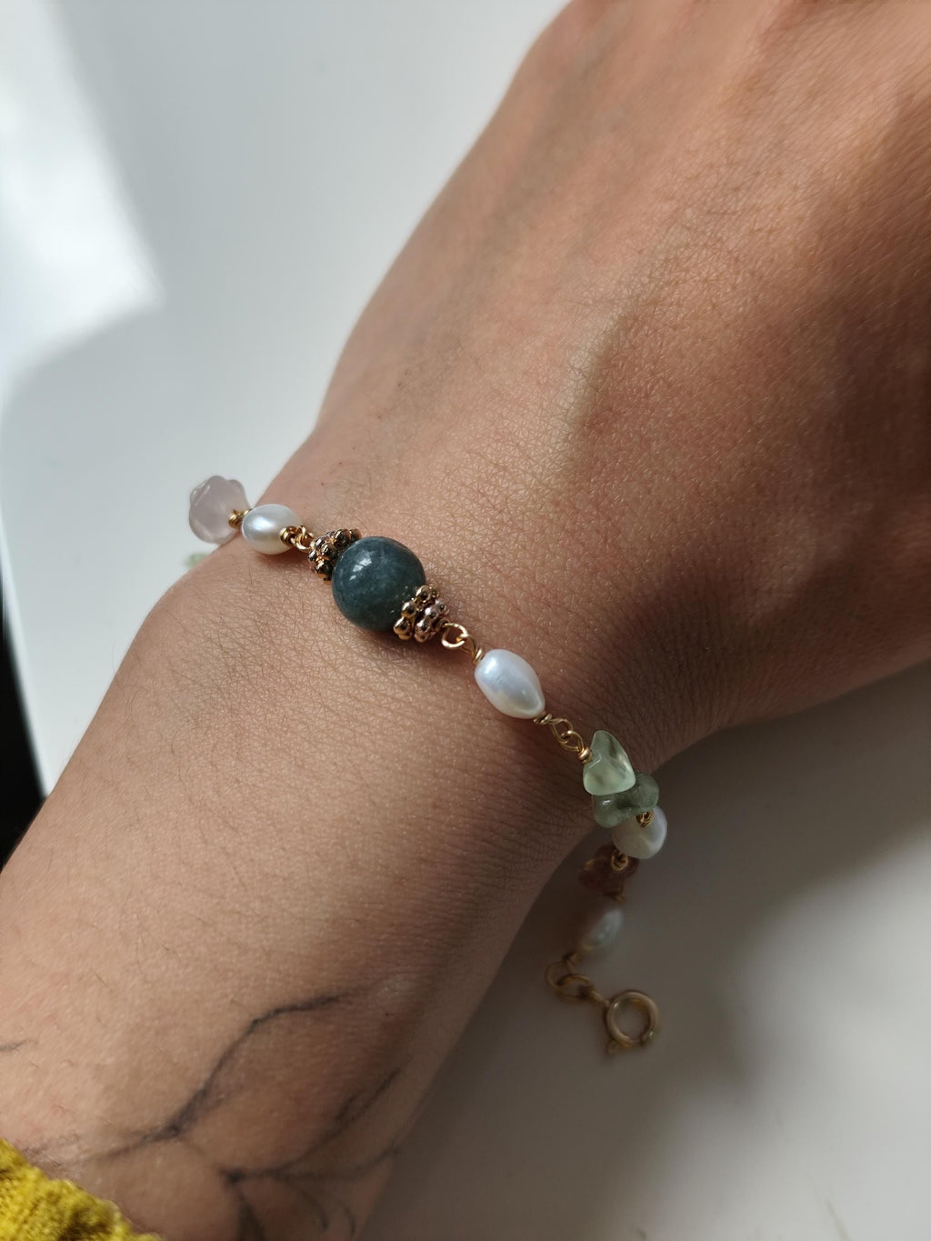 freshwater pearl and gemstone bracelet | summer jewelry| elegant