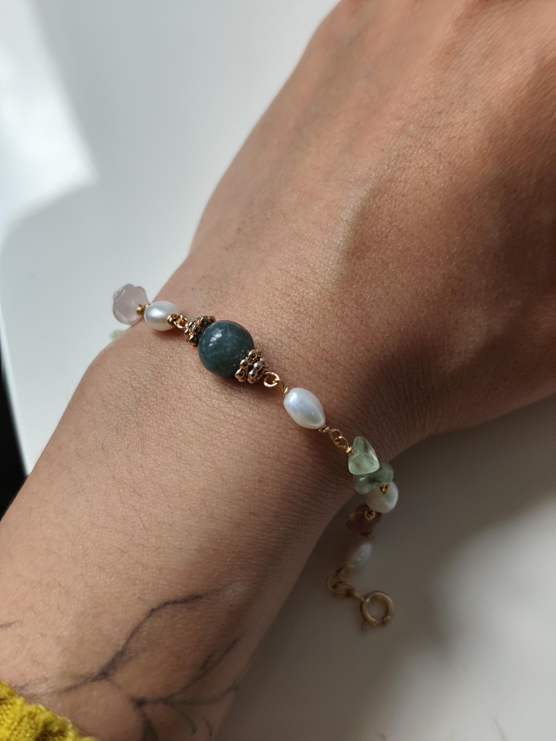 freshwater pearl and gemstone bracelet | summer jewelry| elegant