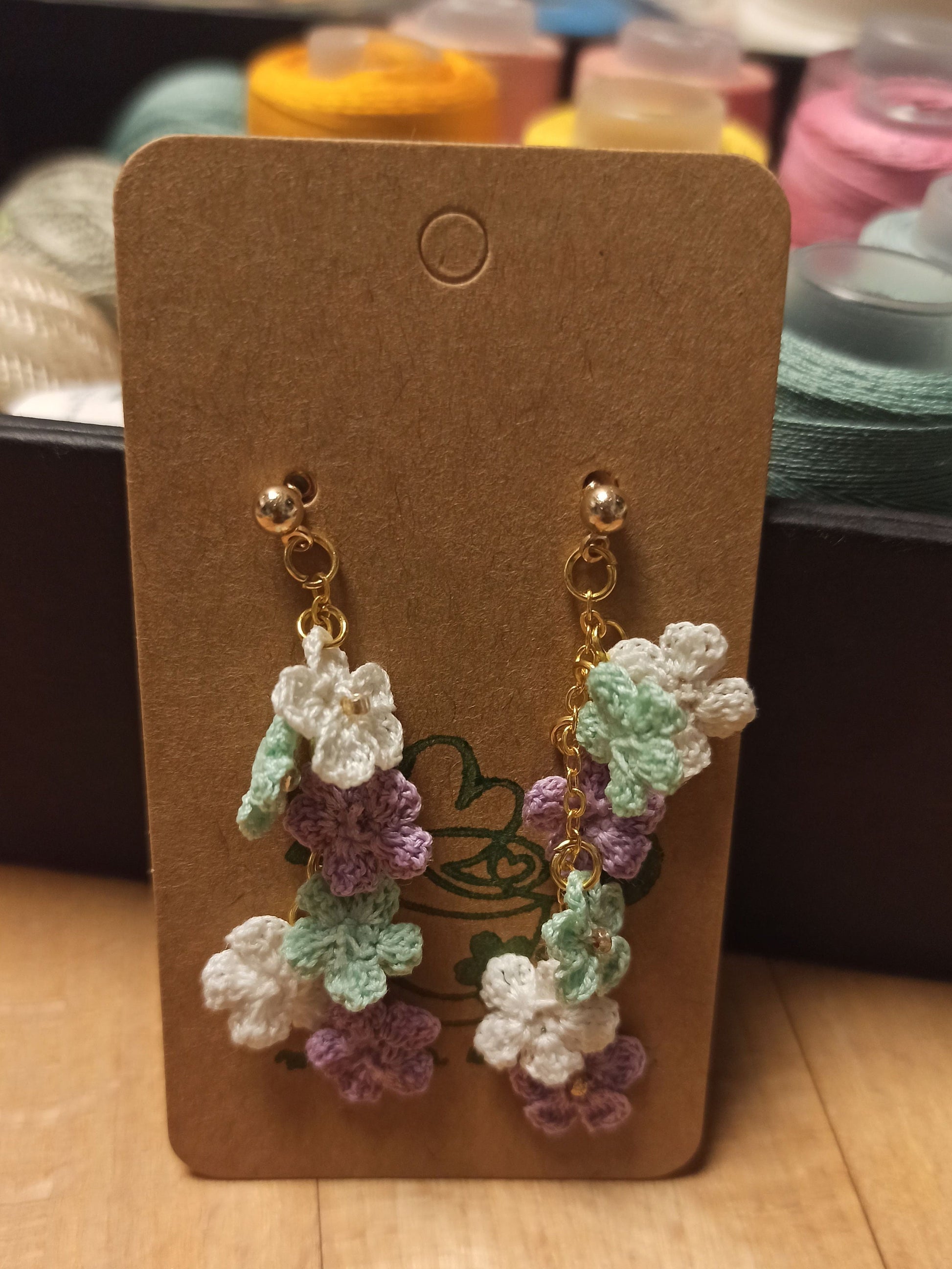 Handmade Colorful Crochet Floral Earrings | Personalized Picks for Every Outfit | Fun Gift Idea | personalized gift | summer flower earrings