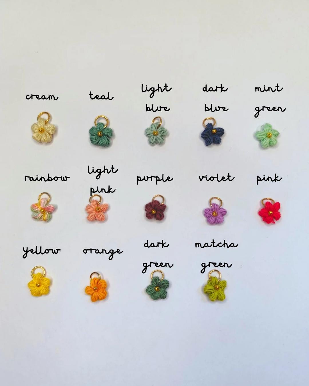 Make your own charm hoop earrings | micro crochet flowers | gemstone charms | personalised jewelry | golden hoops