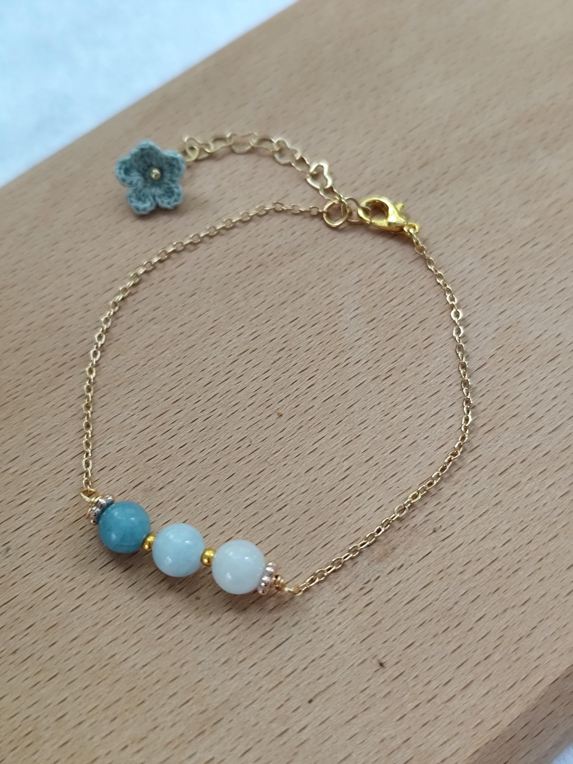 Seraphina | Handmade minimalist gemstone micro crochet bracelet | elegant | dainty