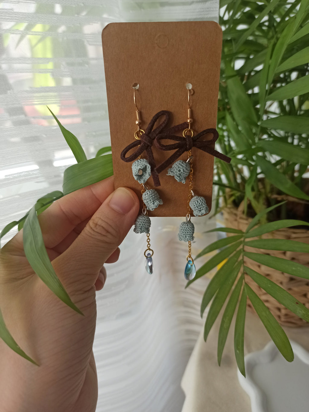 Lily of the Valley Earrings | Micro Crochet Flower Jewelry