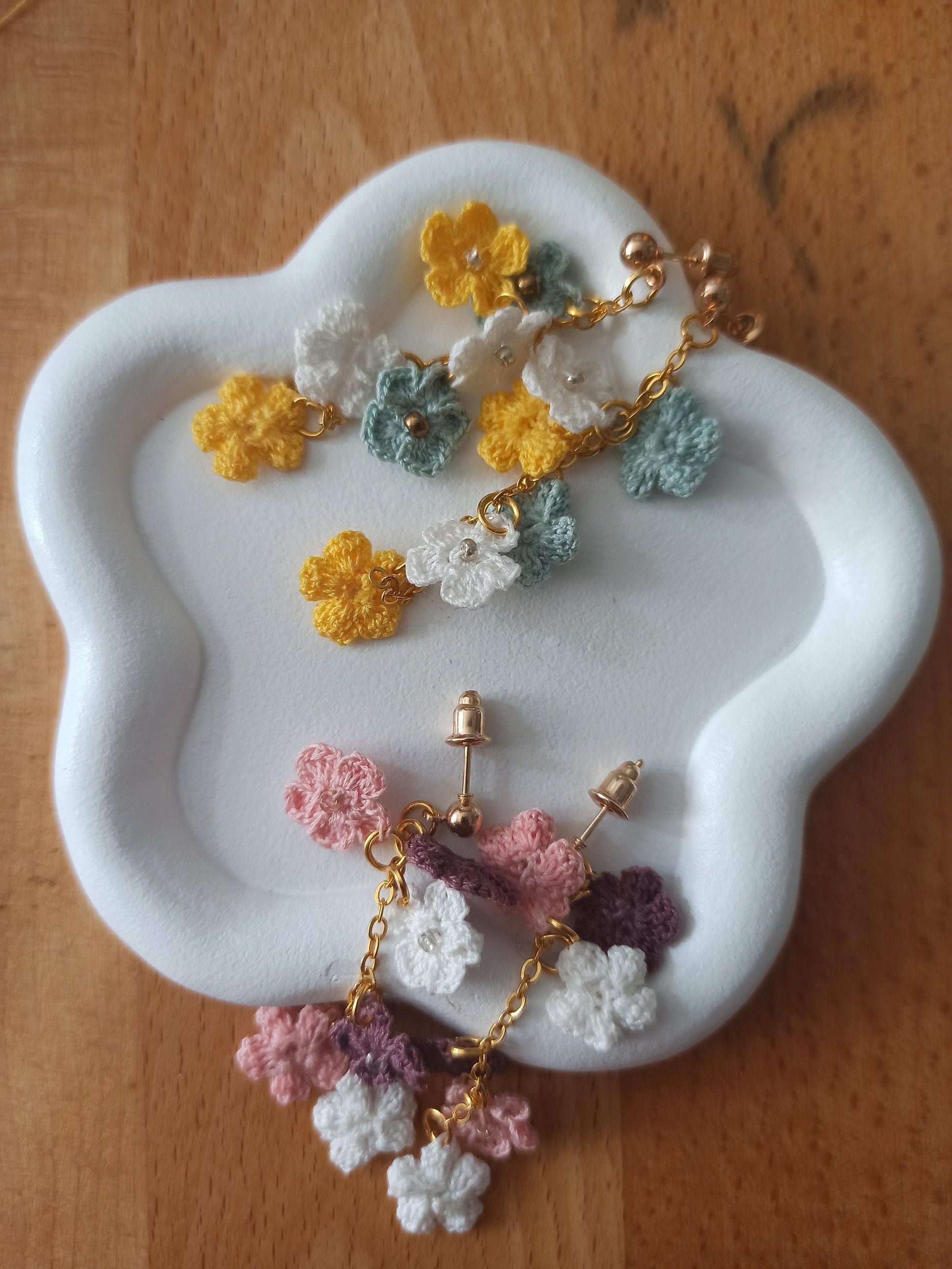 Handmade Colorful Crochet Floral Earrings | Personalized Picks for Every Outfit | Fun Gift Idea | personalized gift | summer flower earrings