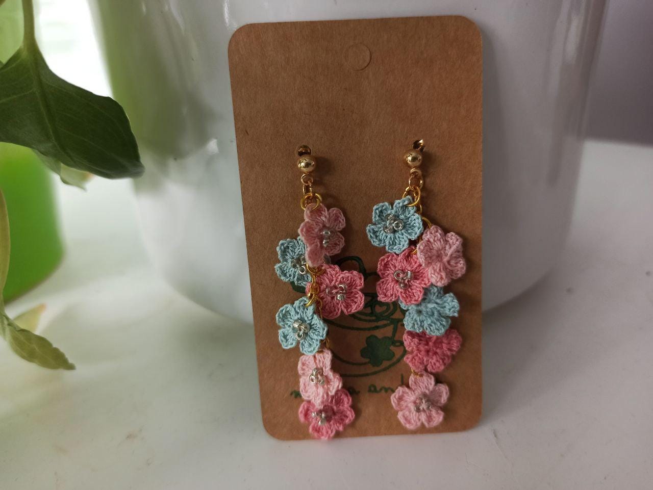 Handmade Colorful Crochet Floral Earrings | Personalized Picks for Every Outfit | Fun Gift Idea | personalized gift | summer flower earrings