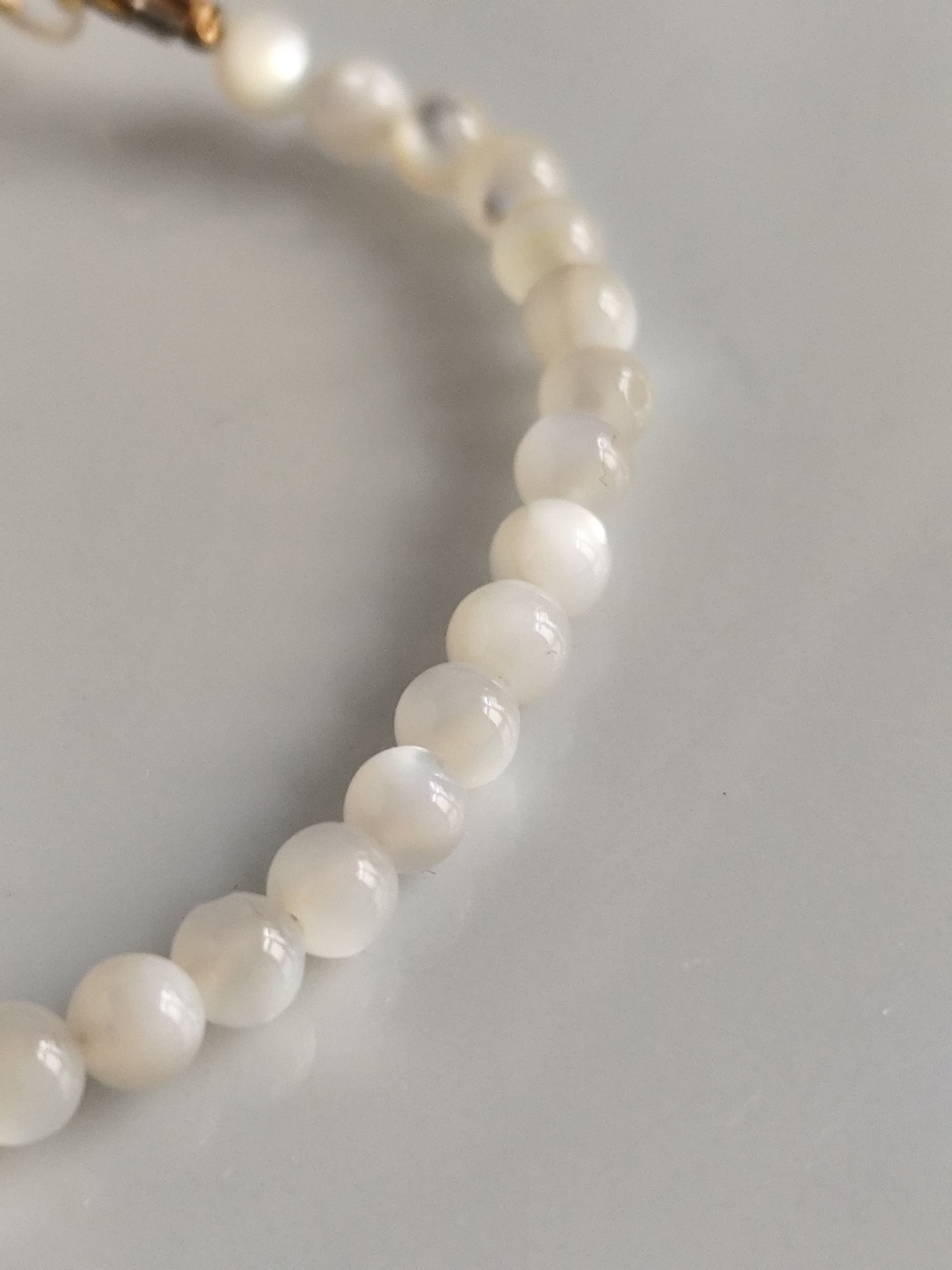Amazonite and white mother of pearl bracelet