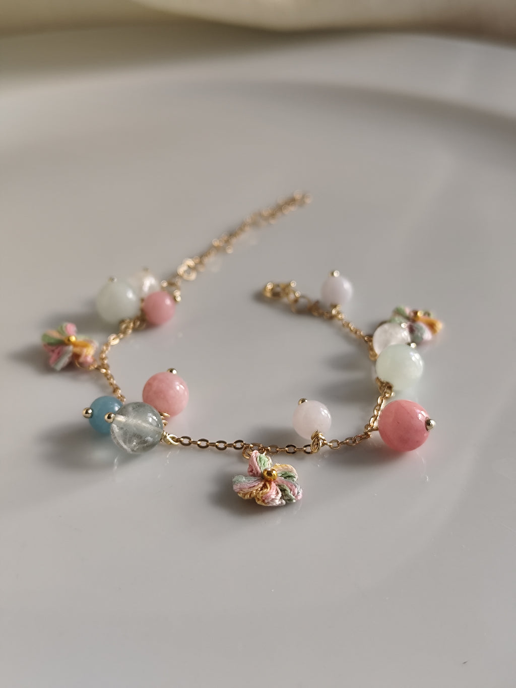 Bubble gemstone bracelet | Handmade natural stone jewelry | Dainty pearl bracelet | Boho gift for her | Gemstone bracelet