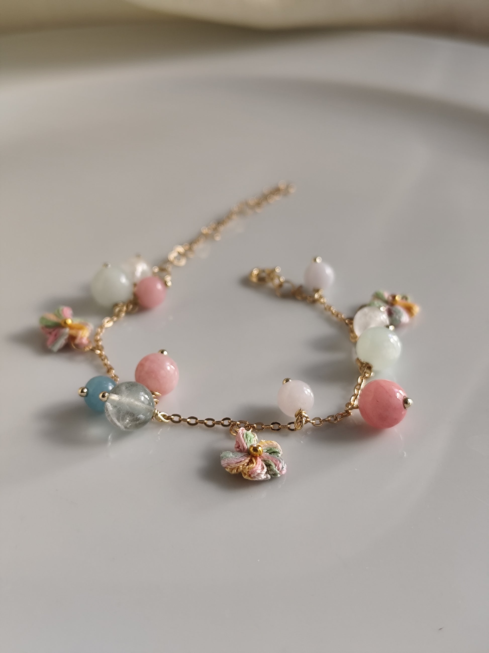 Bubble gemstone bracelet | Handmade natural stone jewelry | Dainty pearl bracelet | Boho gift for her | Gemstone bracelet