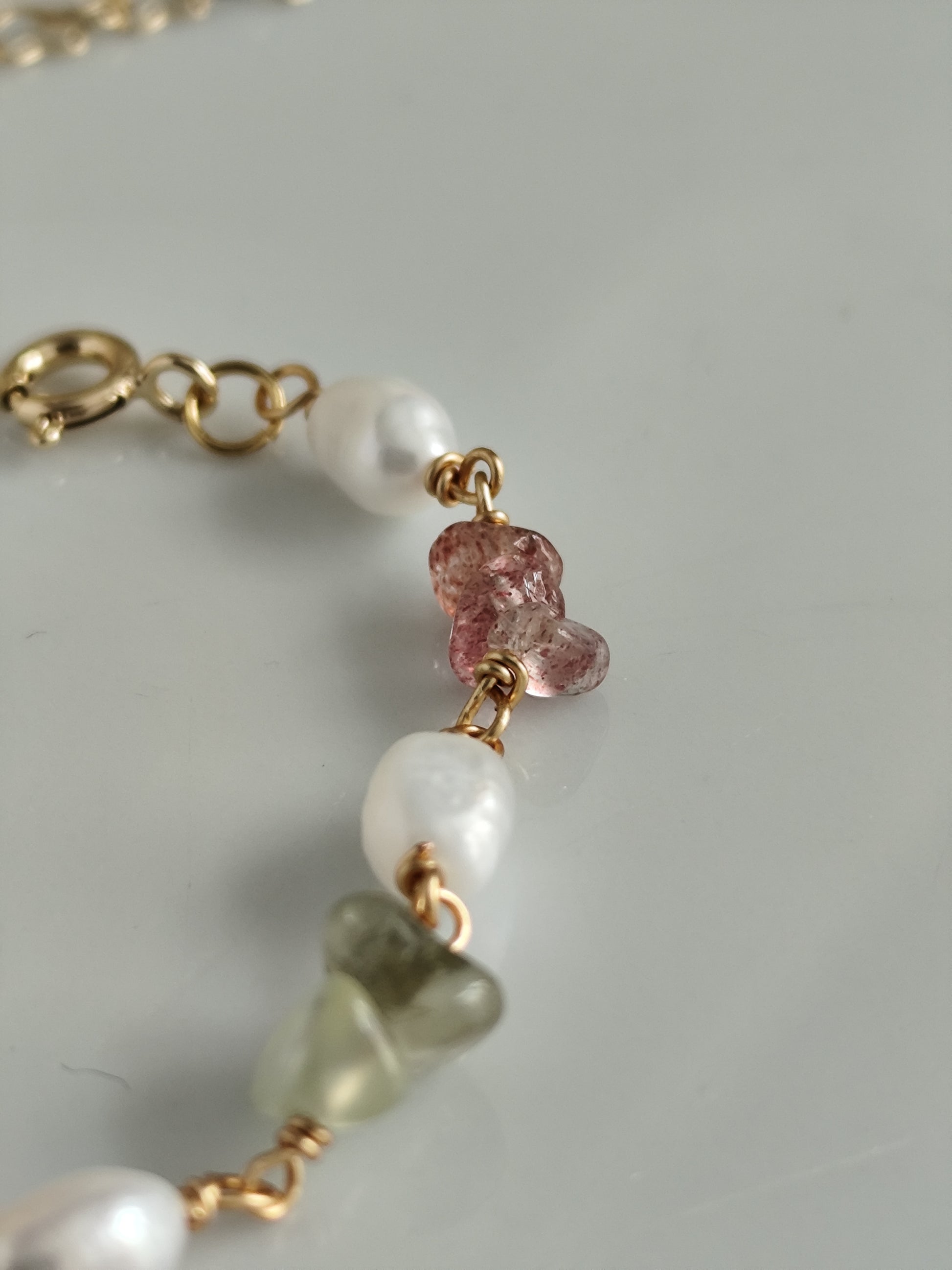 freshwater pearl and gemstone bracelet | summer jewelry| elegant
