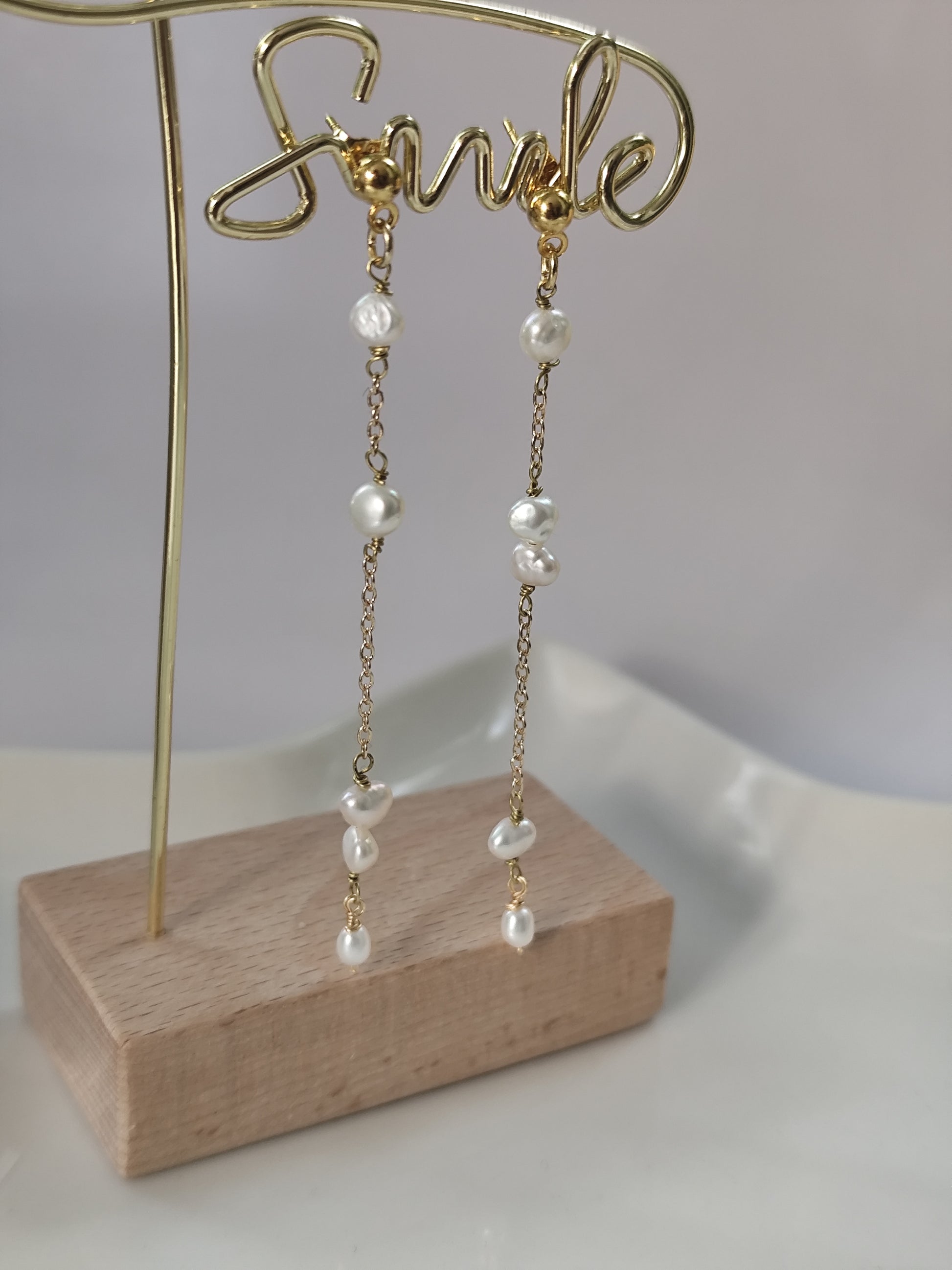 Pearl elegant dangle earrings