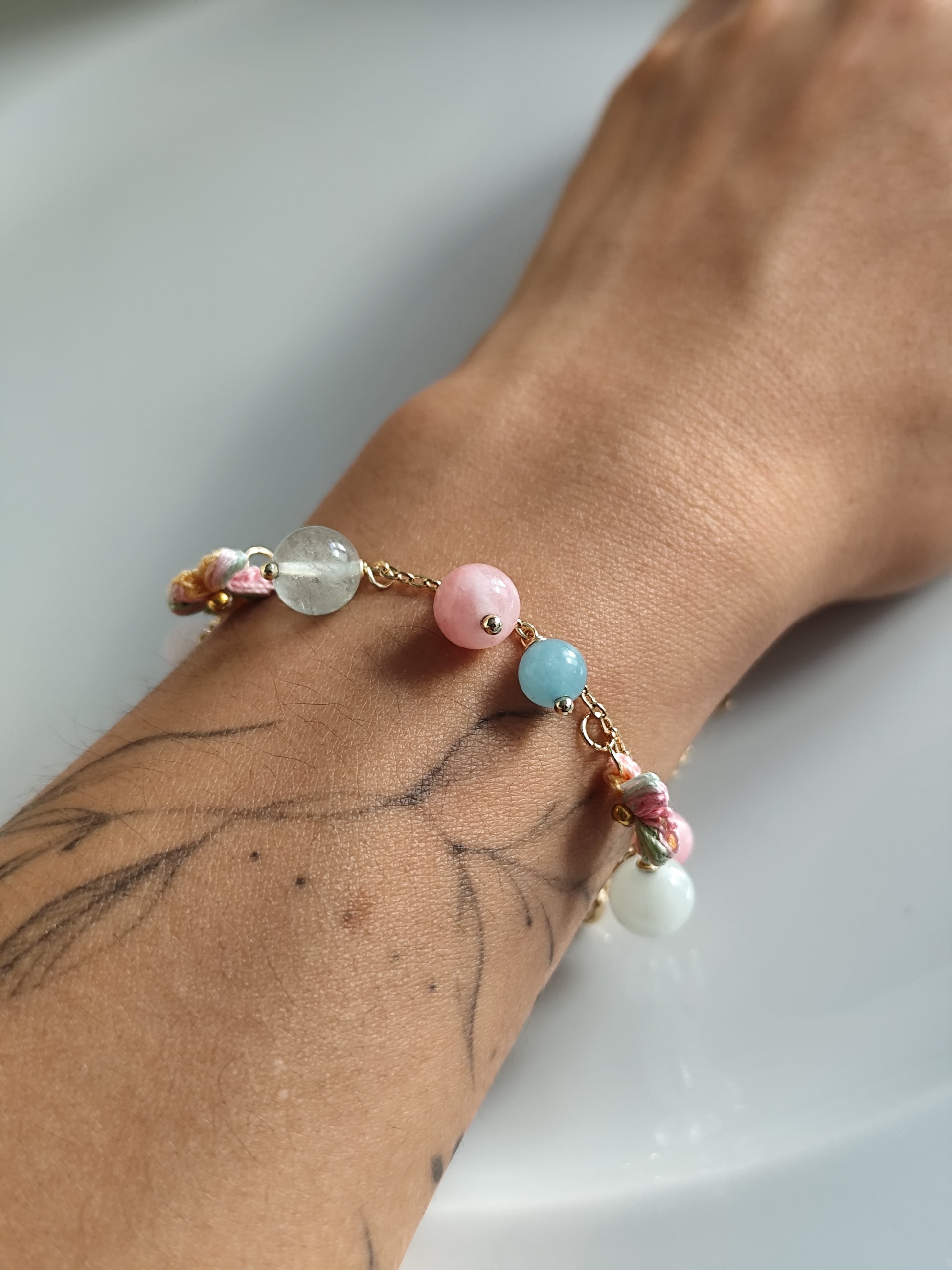 Bubble gemstone bracelet | Handmade natural stone jewelry | Dainty pearl bracelet | Boho gift for her | Gemstone bracelet