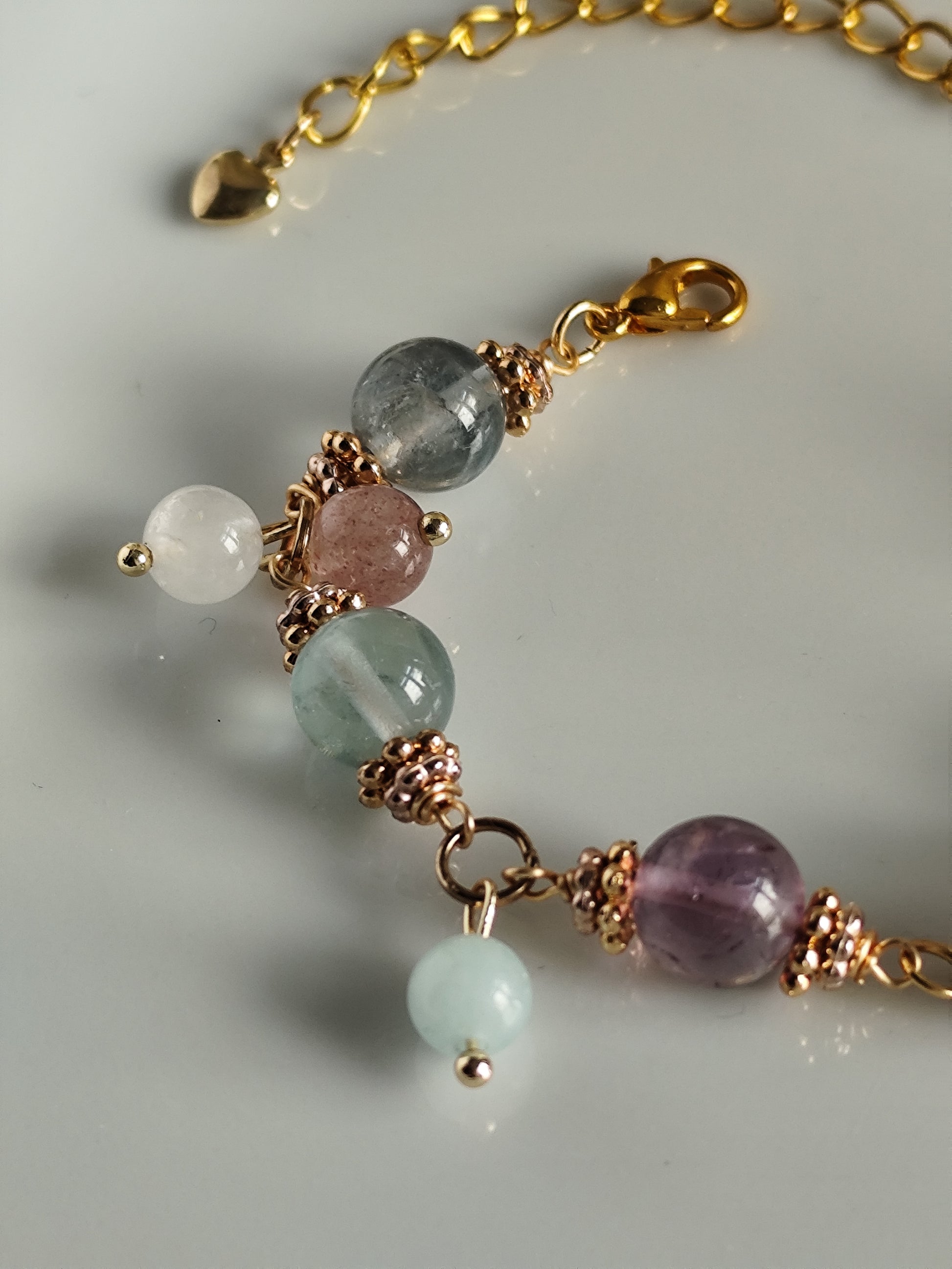 Lyriana | Handmade gemstone crochet flower bracelets