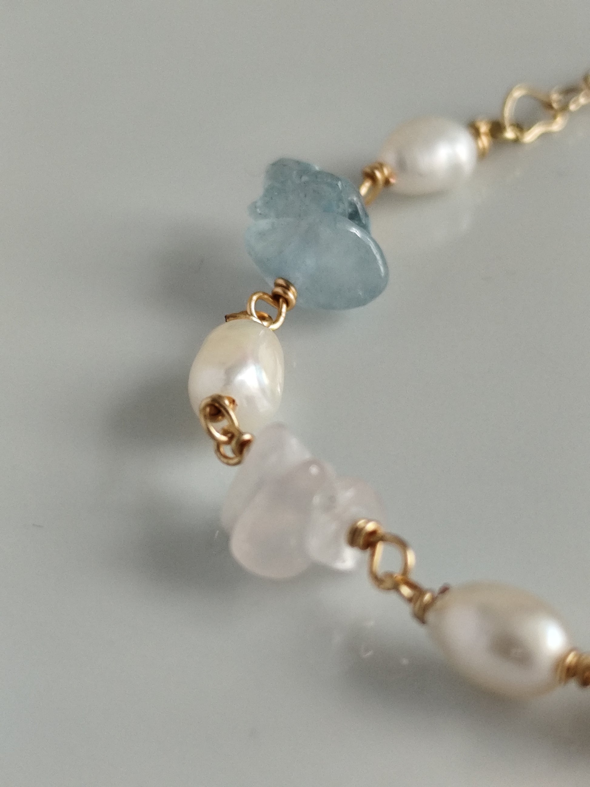 freshwater pearl and gemstone bracelet | summer jewelry| elegant
