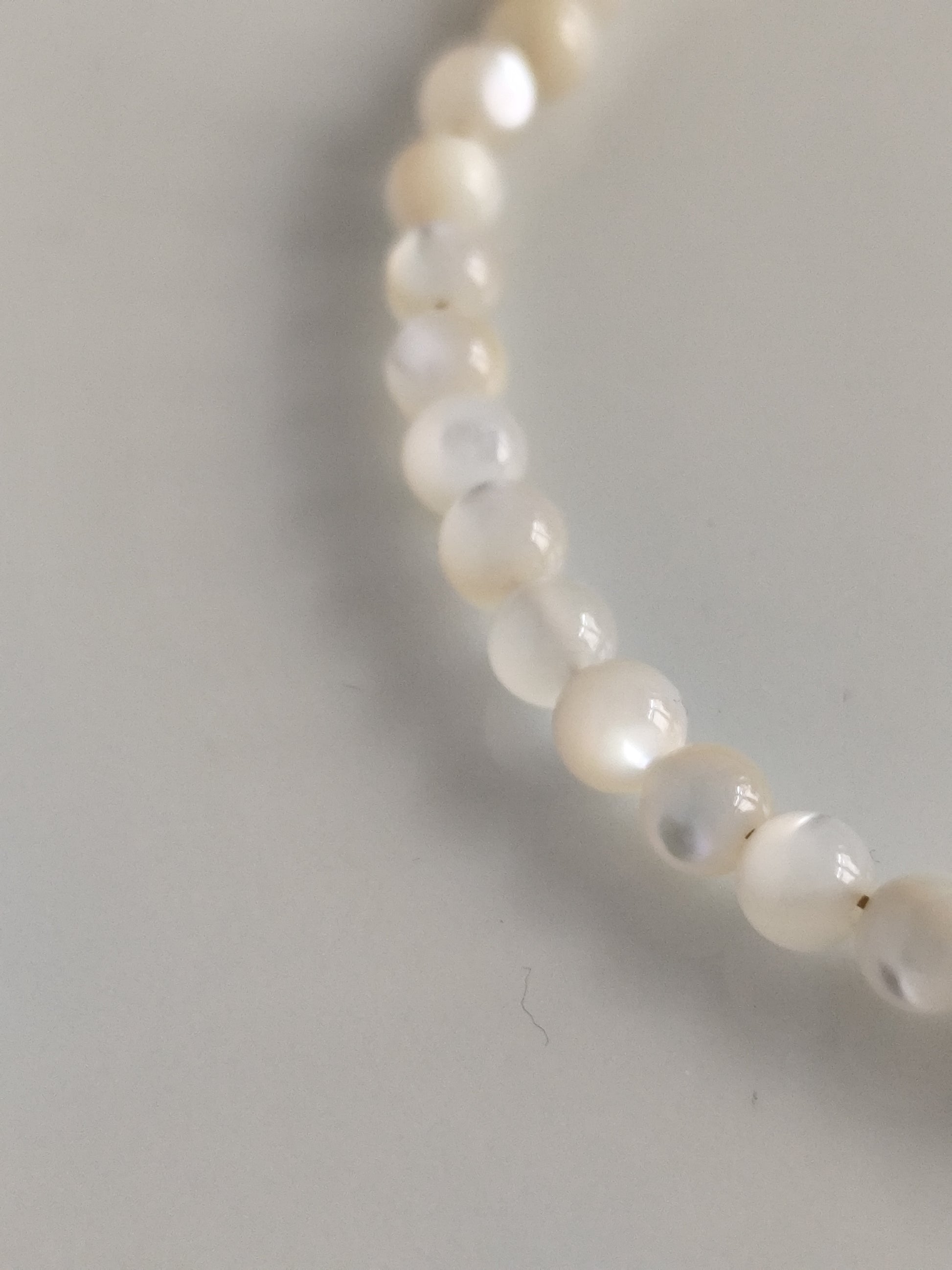Amazonite and white mother of pearl bracelet