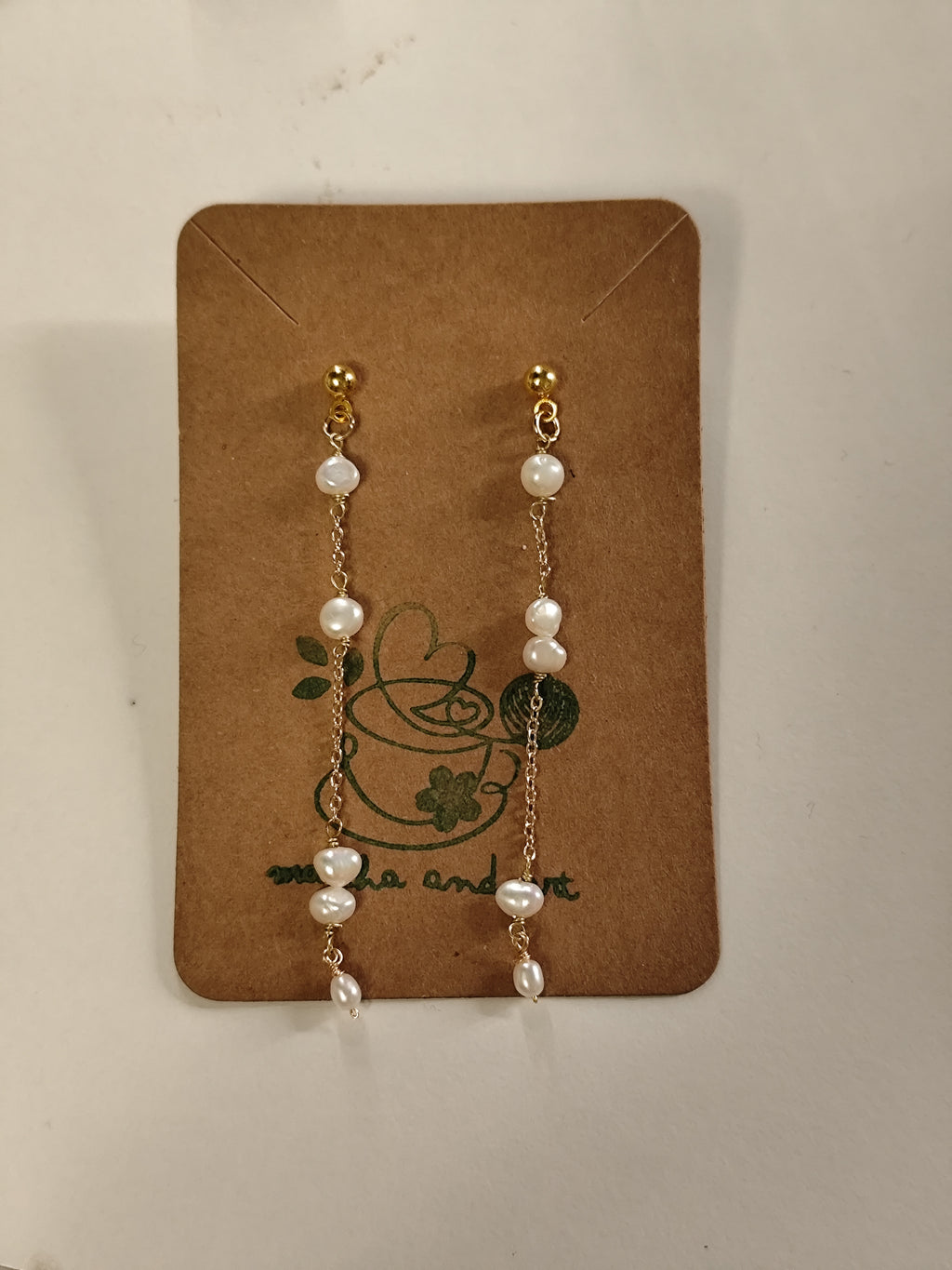 Pearl elegant dangle earrings