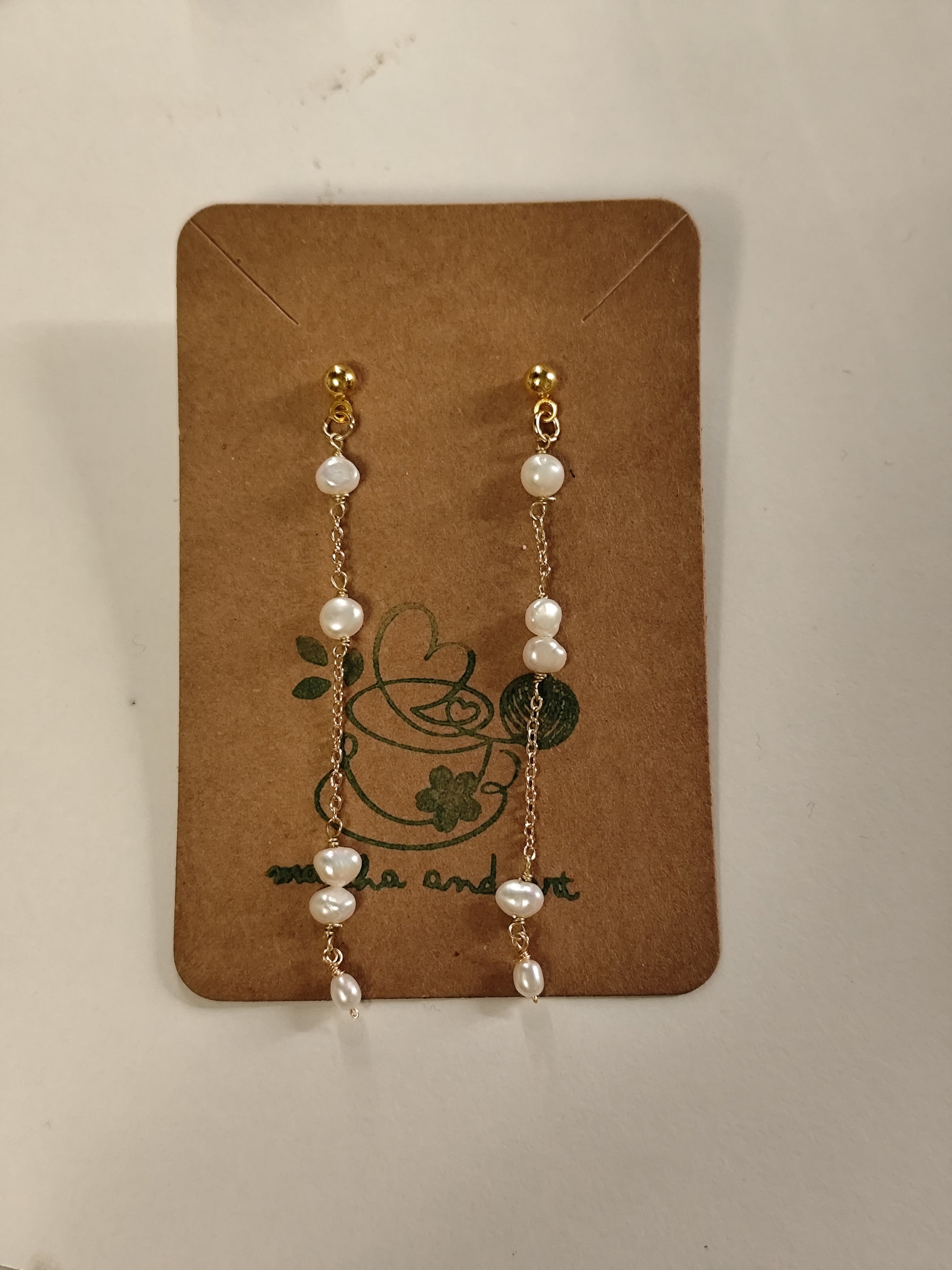 Pearl elegant dangle earrings