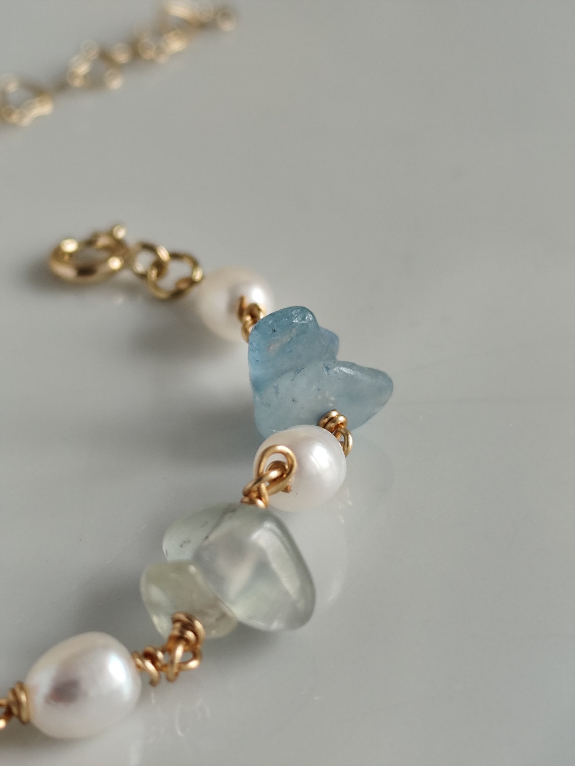 freshwater pearl and gemstone bracelet | summer jewelry| elegant