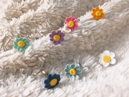 Dainty Daisy Flower Micro Crochet Ring | Handmade Floral Jewelry