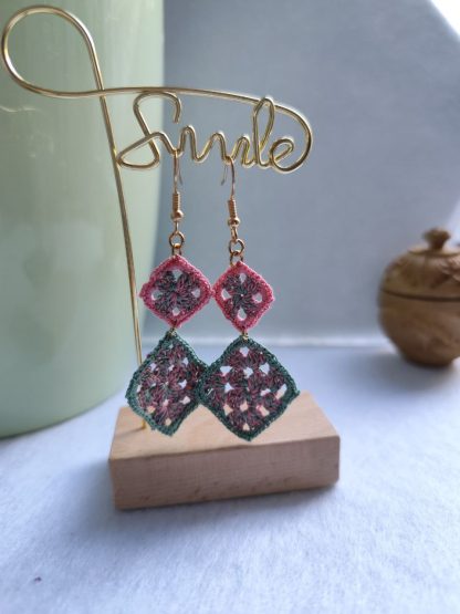 Mixed Granny | Colorful Granny Square Motif with Mixed Threads | Handmade Crochet Home & Fashion Accent - Image 4