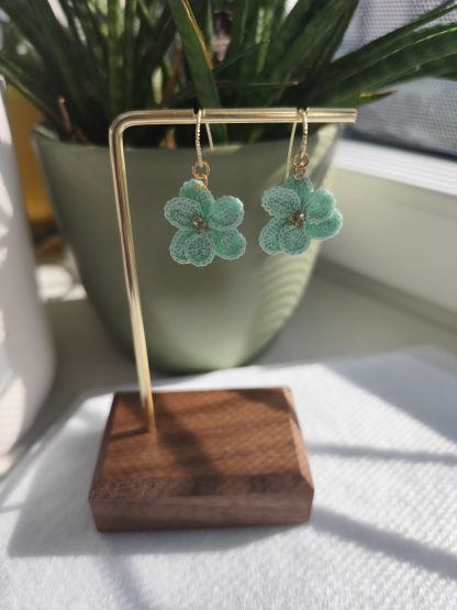 Handmade Micro Crochet Flower Earrings – Colorful and Delicate Floral Design - Image 2