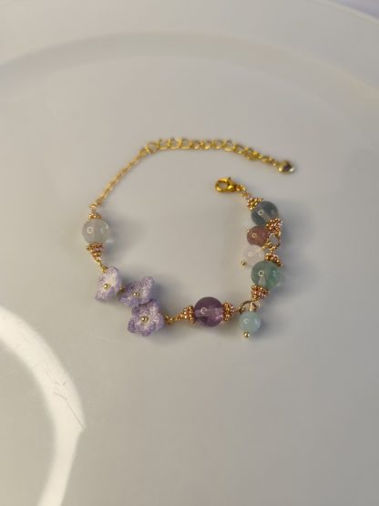 Lyriana | Handmade Gemstone Flower Bracelets | Delicate Crochet Floral Jewelry | Elegant Gift for Her | Romantic Boho Accessories