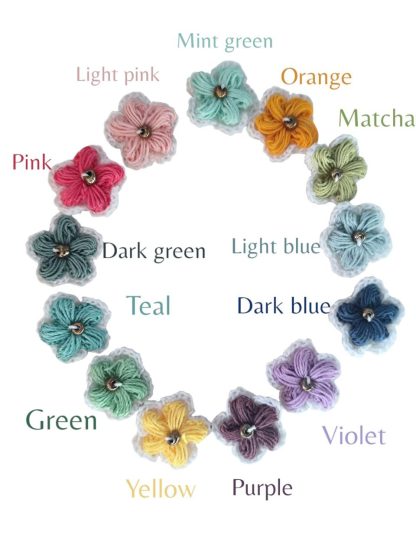 Different colors for puff flower for personalisation and made to order.